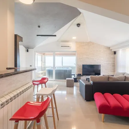 Superb Maxima With Private Pool, Sauna, Jacuzzi, Playground For Up To 18 Persons, Extra Pool Heating Available