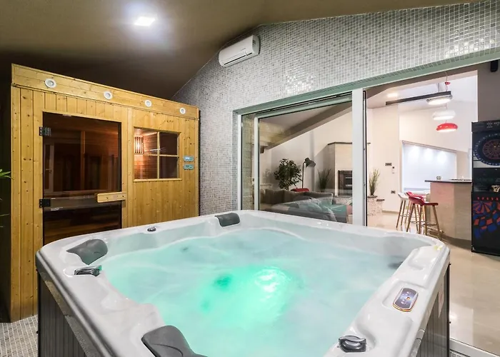 Superb Maxima With Private Pool, Sauna, Jacuzzi, Playground For Up To 18 Persons, Extra Pool Heating Available * Valtura