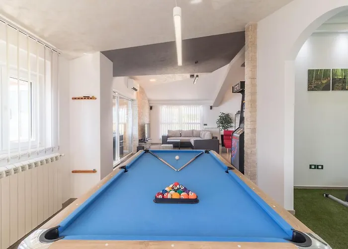 Superb Maxima With Private Pool, Sauna, Jacuzzi, Playground For Up To 18 Persons, Extra Pool Heating Available *